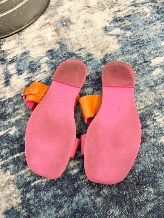 Seychelles Admire Me Pink Orange Double Buckle Sandals 7 - Picture 7 of 7